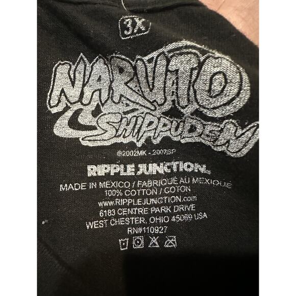 Naruto Shippuden Akatsuki Clouds T-Shirt 3XL Black Ripple Junction Anime Tee - Picture 5 of 6